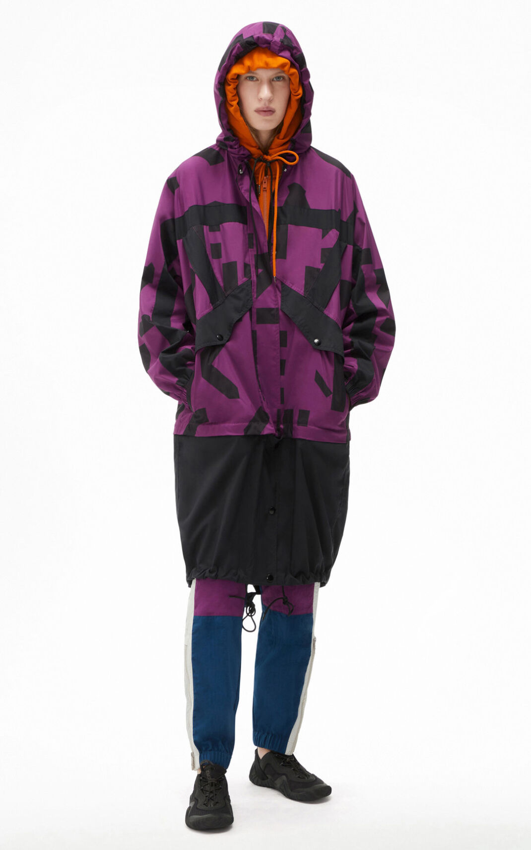 Kenzo Sport long windstopper with monogram コート レディース 紫 - TWKASL037